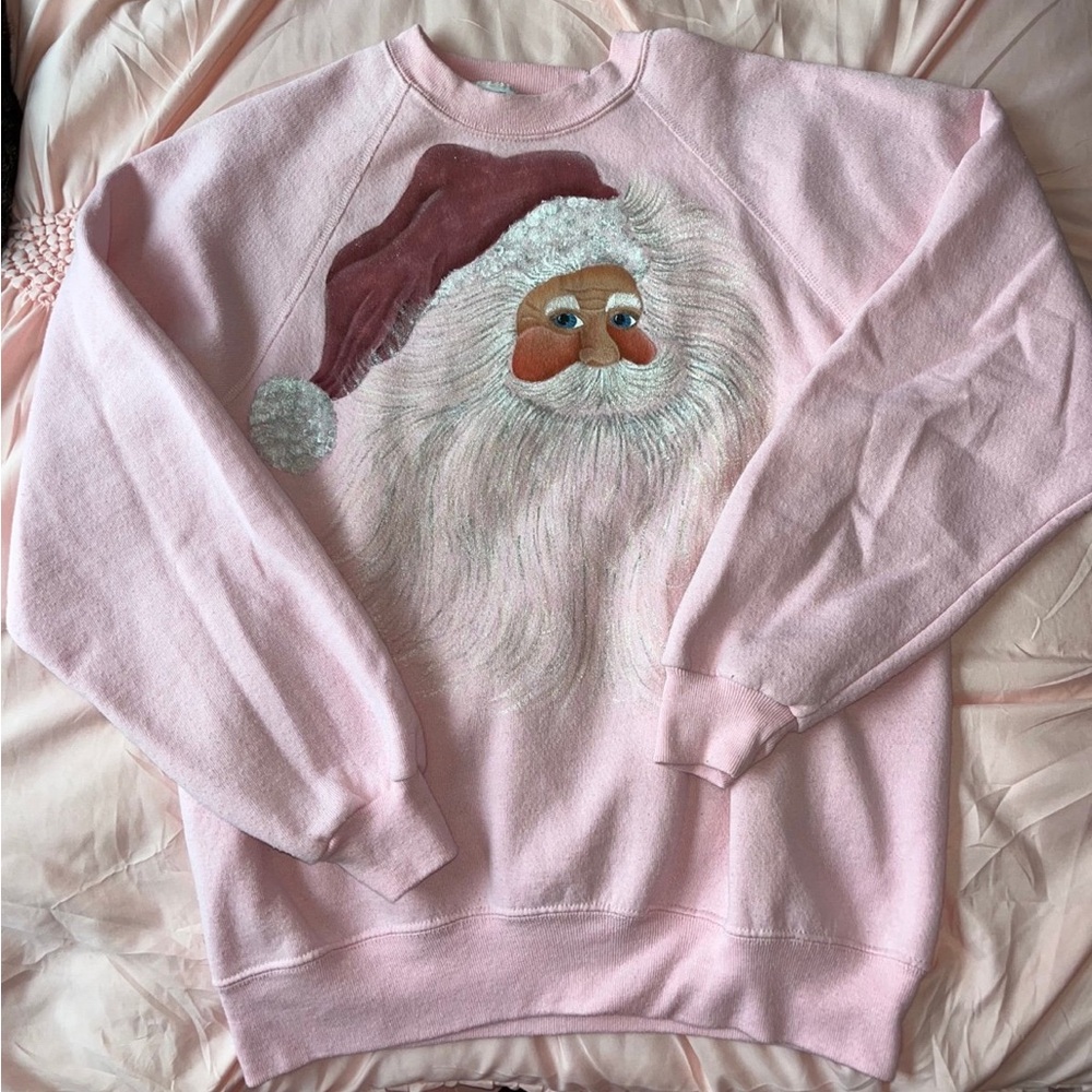 vintage glitter santa sweatshirt